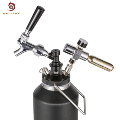 64OZ 2L Black Beer Growler Dispenser Tap Kit Vacuum Insulated